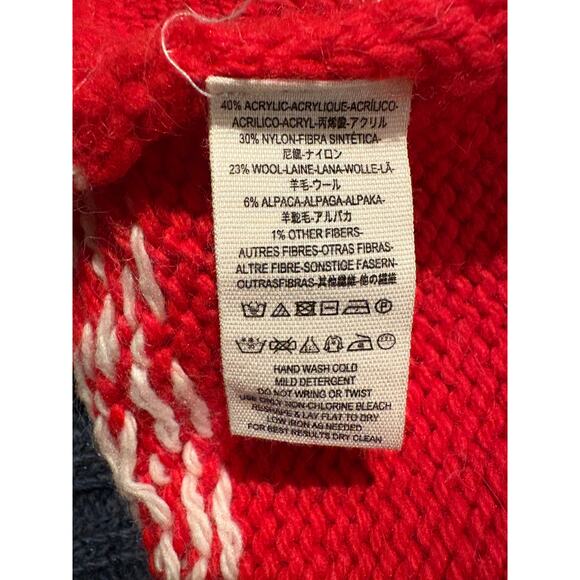 Free People Sweater Red Heart Wool Alpaca Crop - Picture 2 of 5